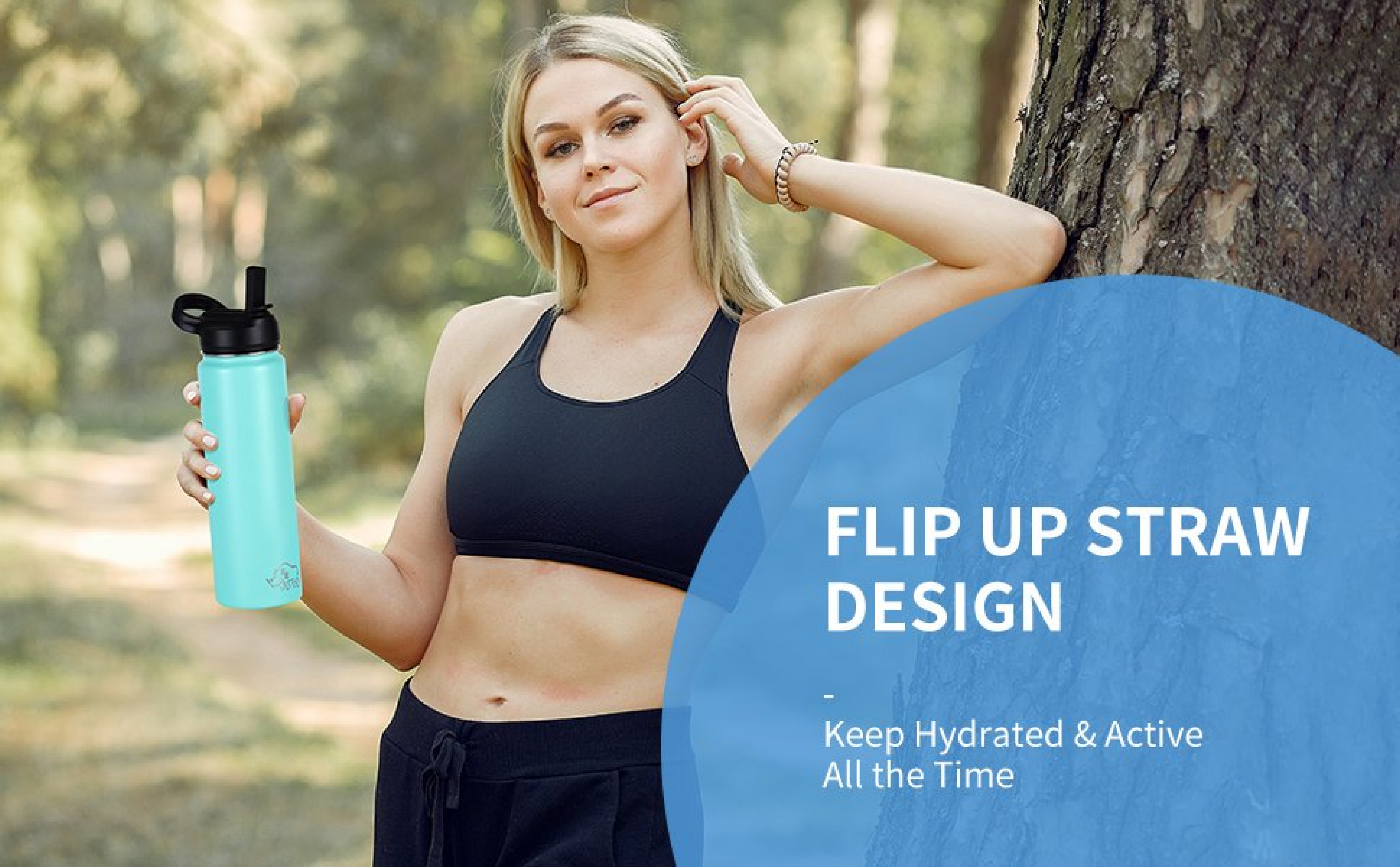 rhino can brand water bottle flip up straw design